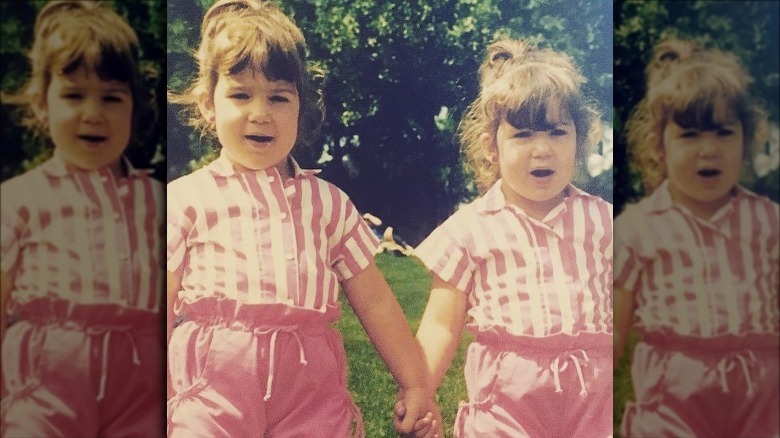 Young Christina and Jessica in an old family photo 