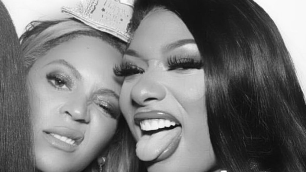 Megan Thee Stallion and Beyoncé pose