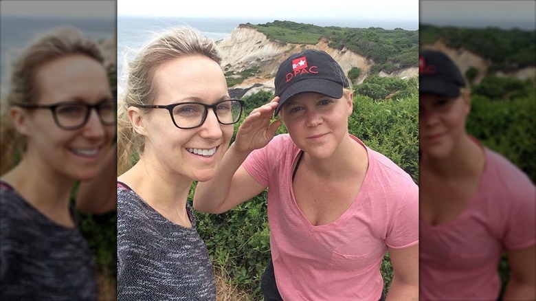 Nikki Glaser and Amy Schumer outside