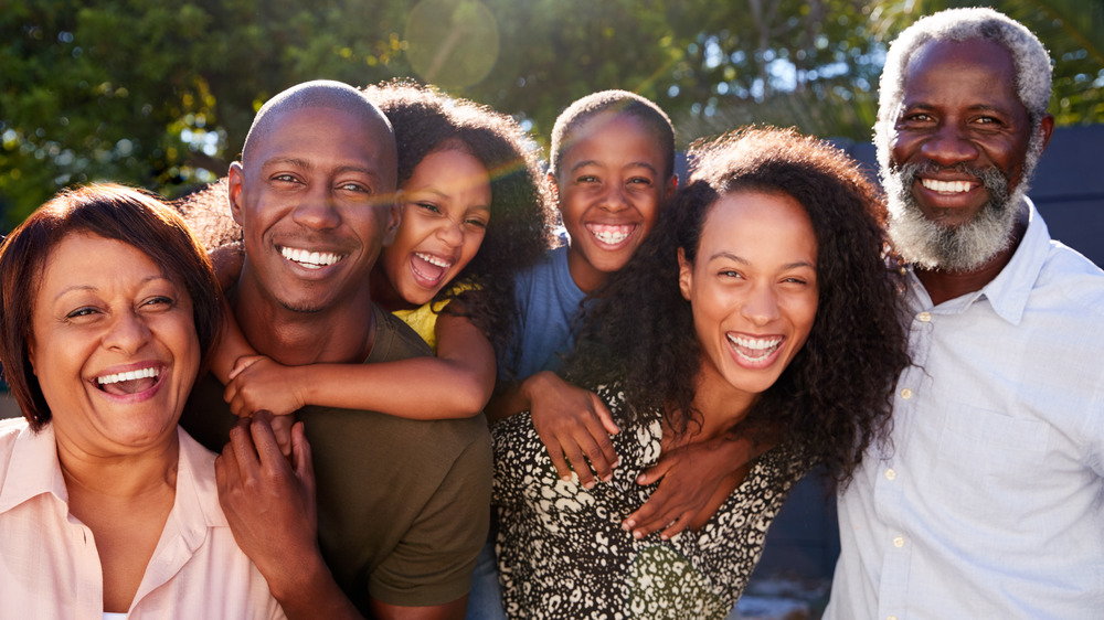 extended family happy together