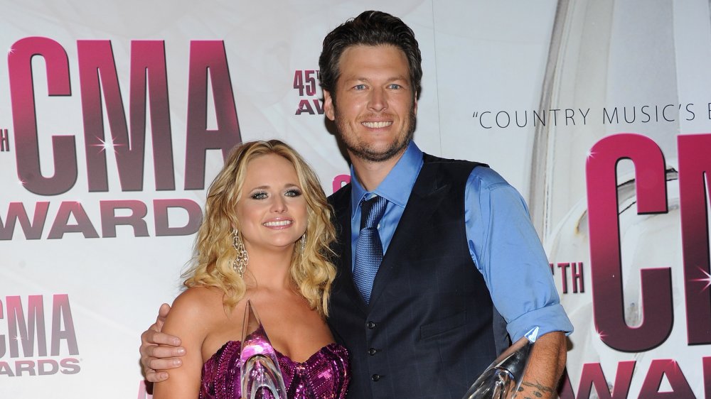 Miranda Lambert and Blake Shelton with the CMAs in 2011