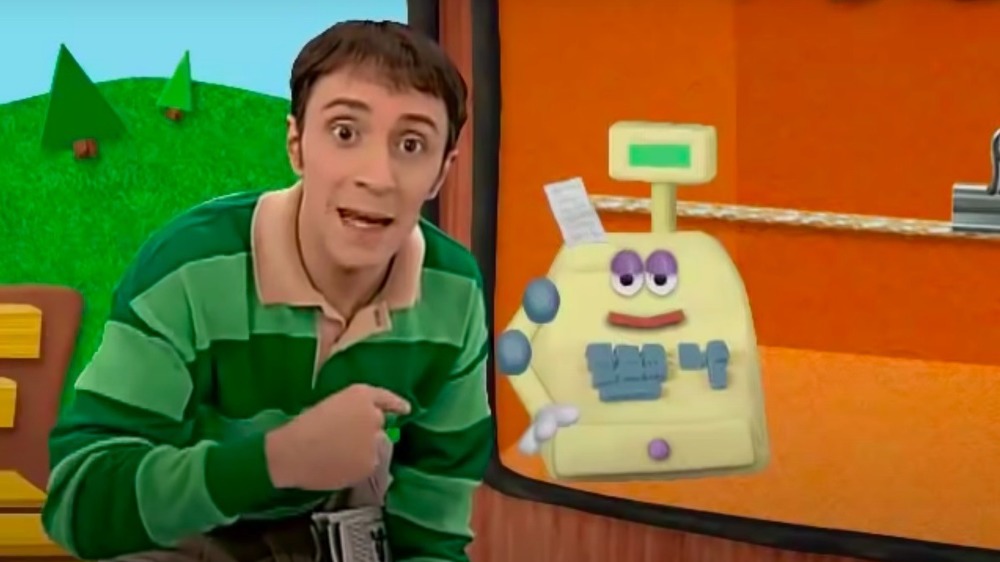 Steve Burns and a cash register on Blue's Clues