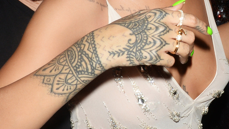 Rihanna hand tattoo