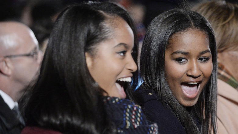 Malia and Sasha Obama at event