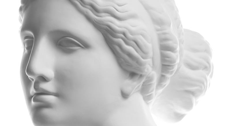 White statue of Venus, goddess of love