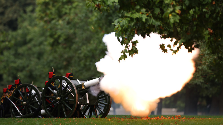 96-gun salute being fired for Queen Elizabeth after her death