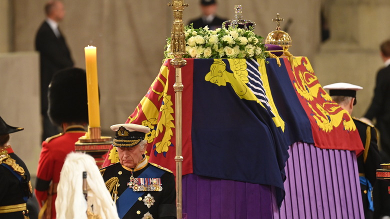 King Charles III standing vigil for Queen Elizabeth