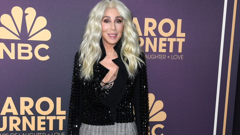 Cher posing on the carpet