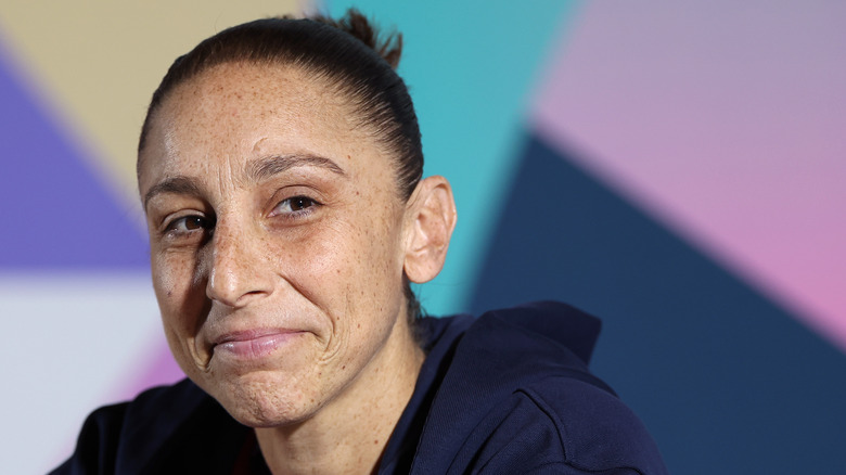 Diana Taurasi at a press conference