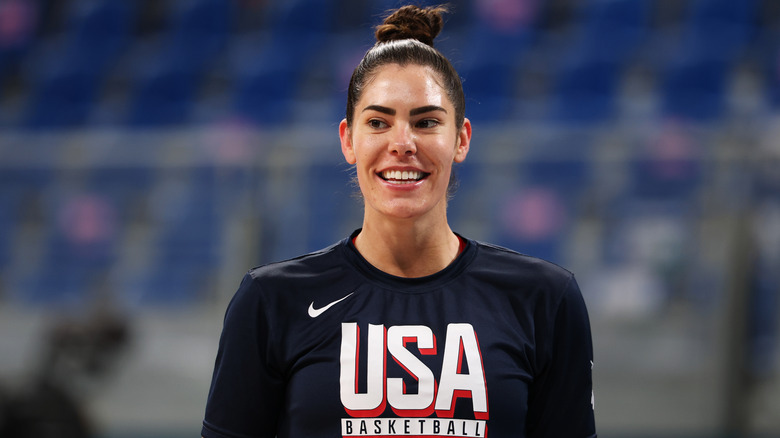 Kelsey Plum at a basketball practice