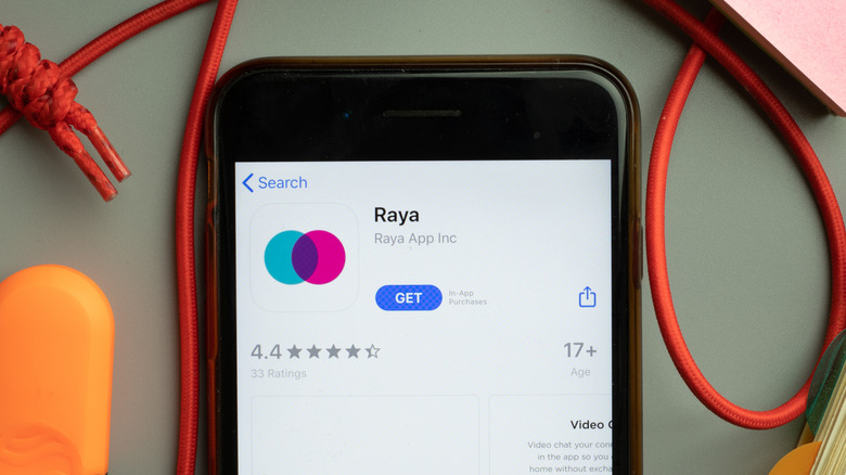 Raya app on phone screen