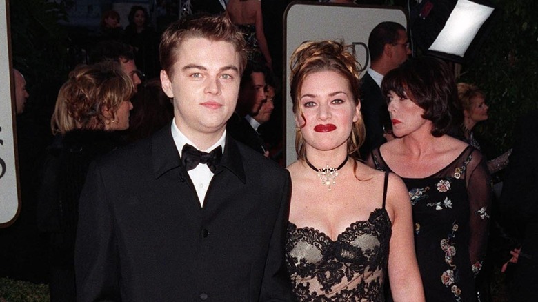 Kate Winslet and Leonardo DiCaprio on red carpet