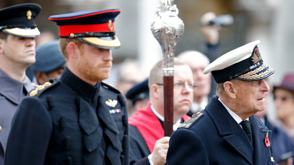 File: Prince Harry and Prince Philip