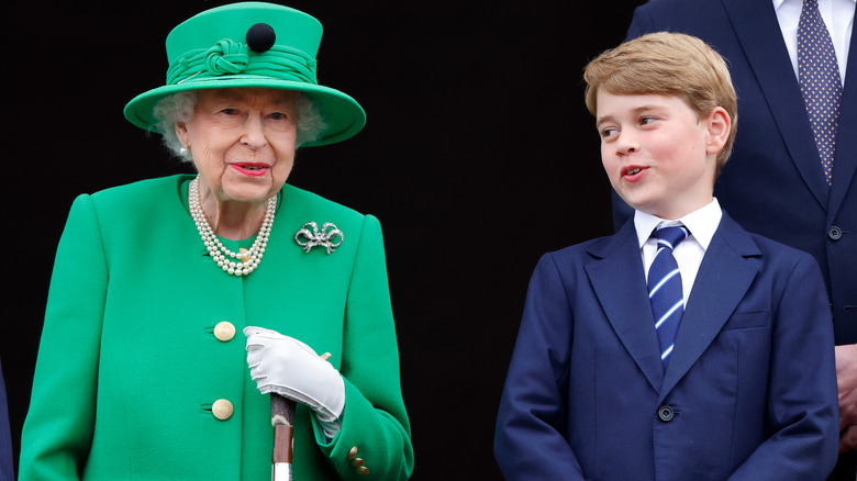 Queen Elizabeth II with Prince George