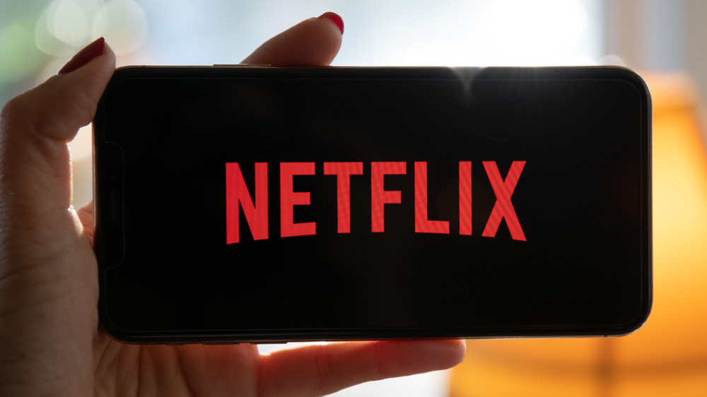 Netflix logo on a smartphone