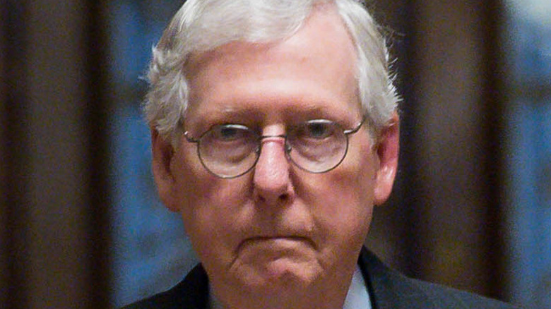 Mitch McConnell looking serious