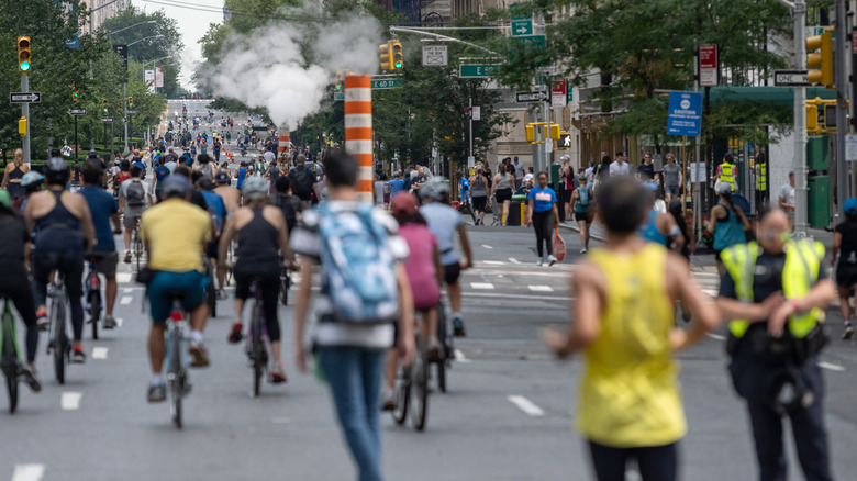 Crowded NYC street