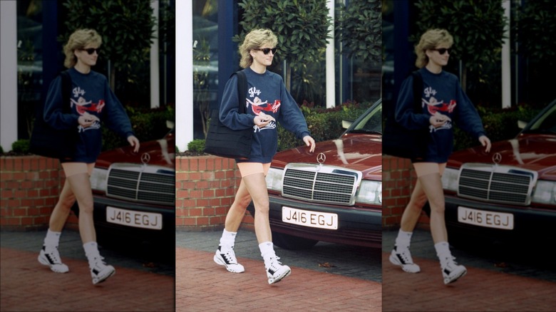 Princess Diana in bike shorts