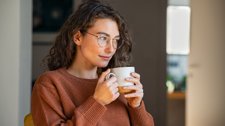 Woman with tea mug 