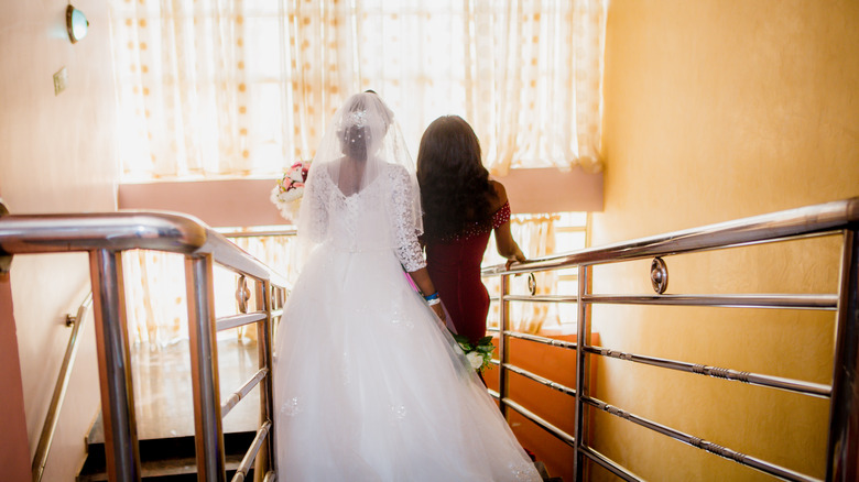 bride and maid of honor