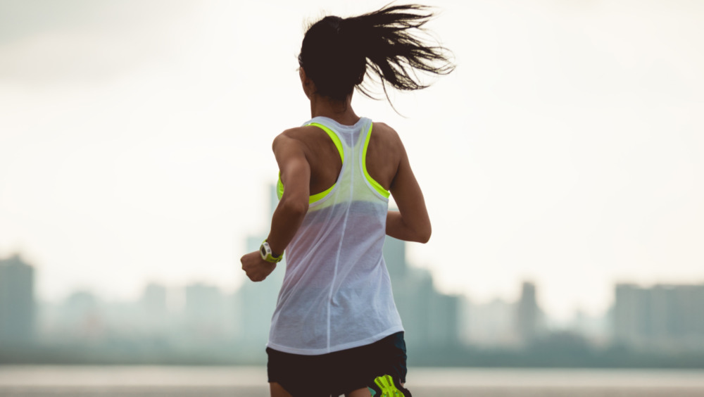 Woman running in exercise top