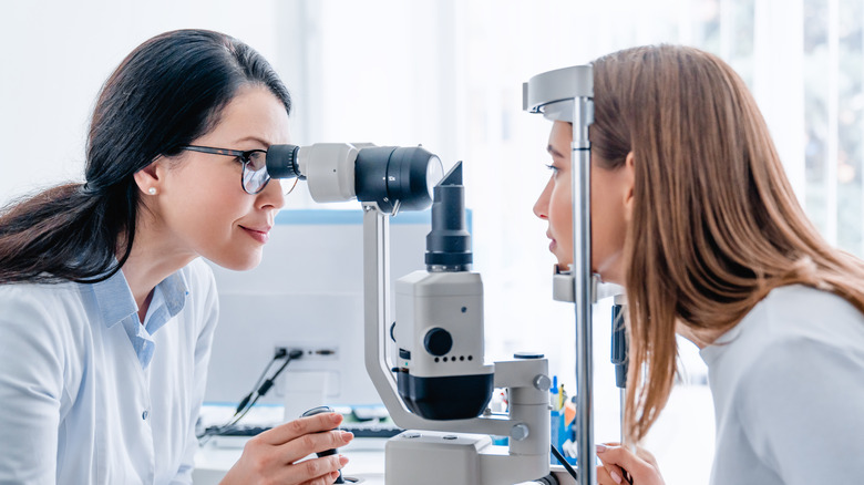 Woman getting her eyes tested 