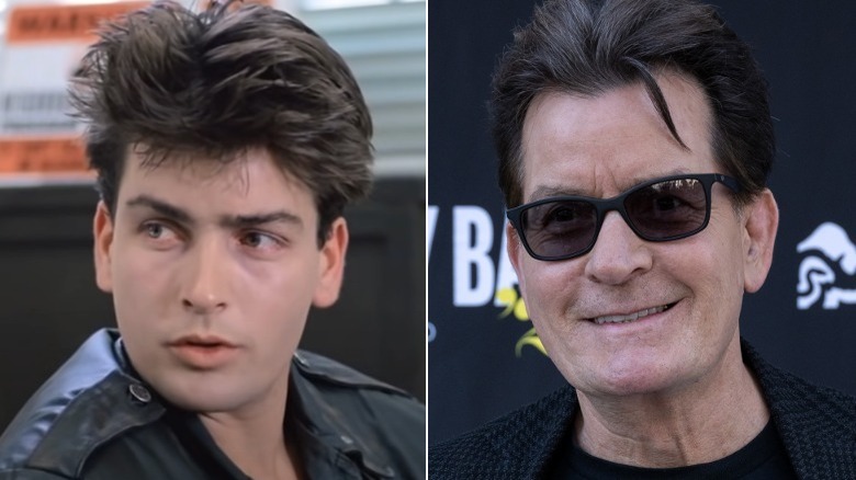 Charlie Sheen then and now