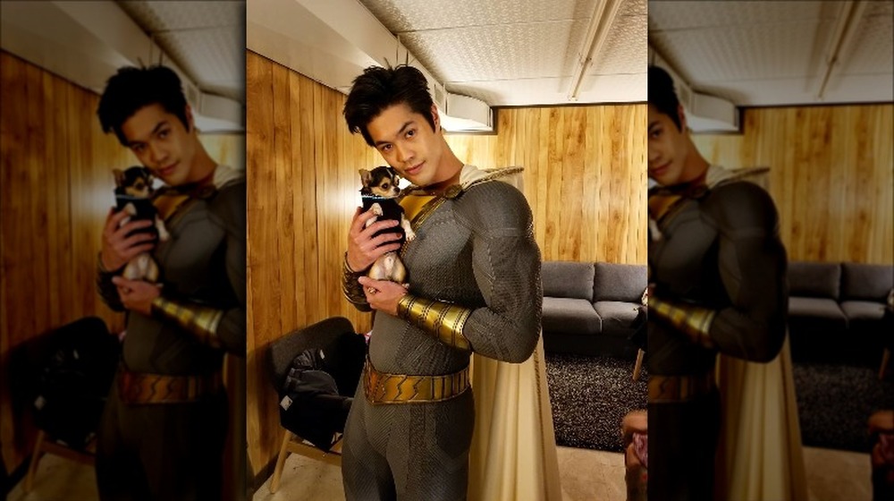 Ross Butler in Shazam costume