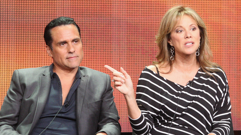 Maurice Benard and Nancy Lee Grahn being interviewed