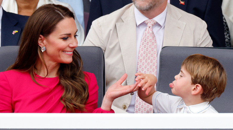 Kate Middleton smiles as son, prince Louis, sticks his tongue out at her