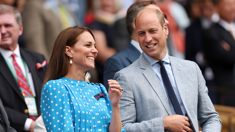 Duke and Duchess of Cambridge smile at Wimbledon