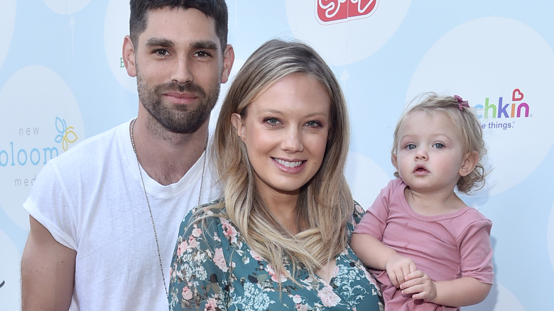 Justin Gaston Melissa Ordway and Baby Olivia in 2017