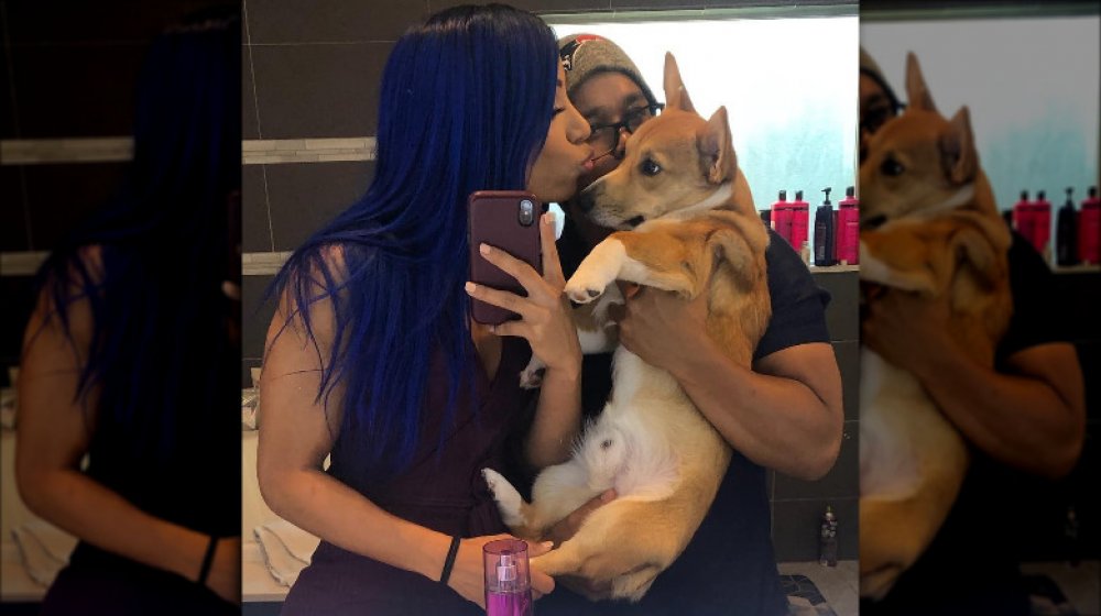 The Mandalorian's Sasha Banks with her husband, Sarath Ton