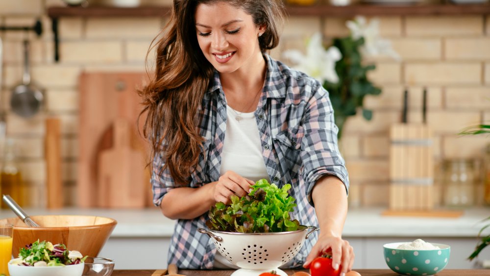 A woman cooking 