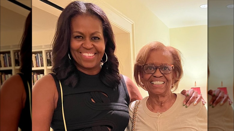 Michelle Obama and Marian Robinson smiling