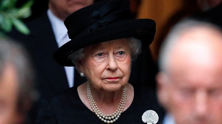 The Queen attending a church service 