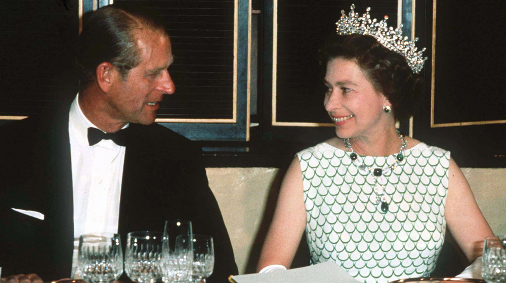 Prince Philip and Queen Elizabeth eat together