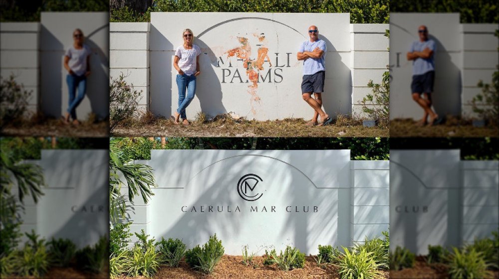 Renovation Island's Bryan and Sarah Baeumler outside Caerula Mar Club