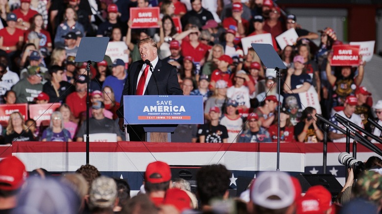 Trump supporters at a Save America rally