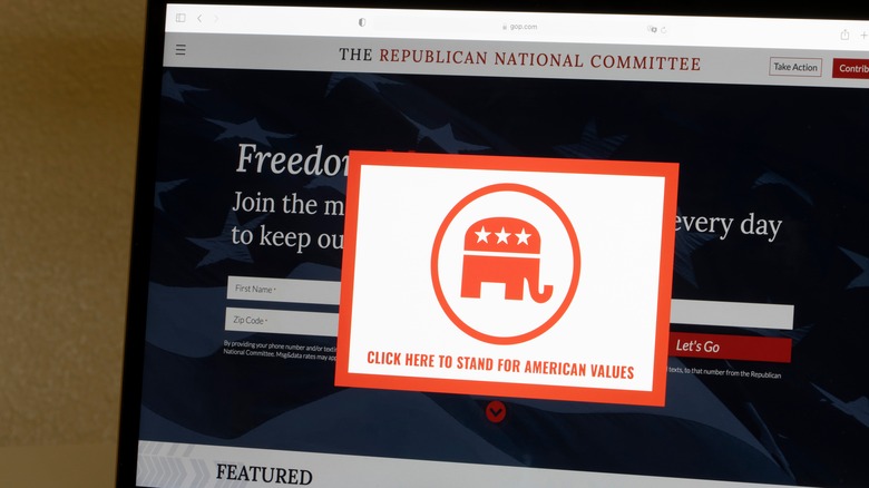 logo of the GOP on computer screen