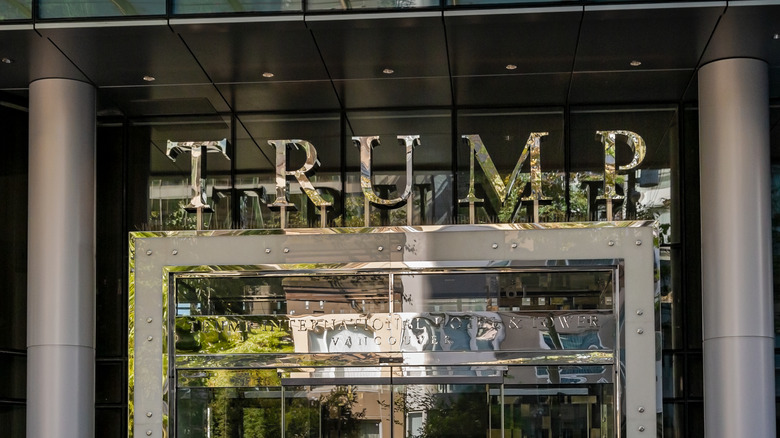 Facade of a Trump-branded building