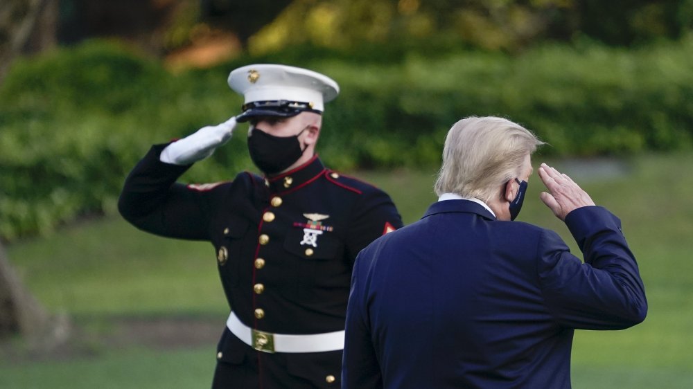 Trump saluting