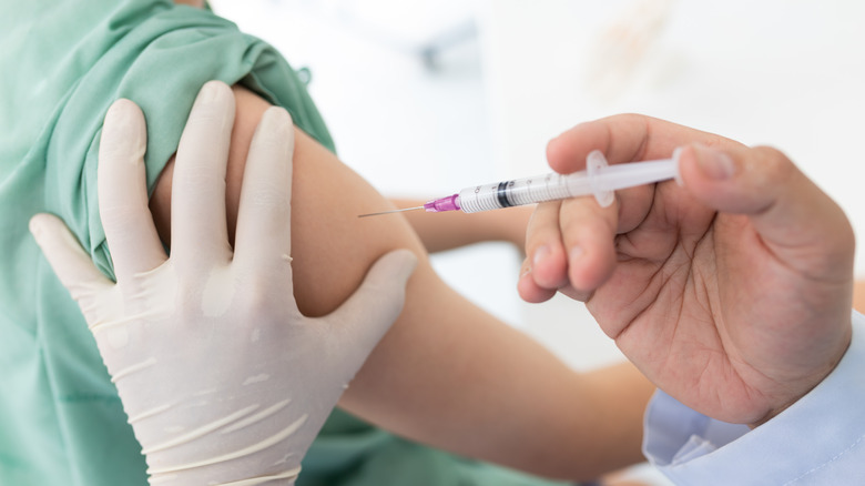 Person getting vaccine