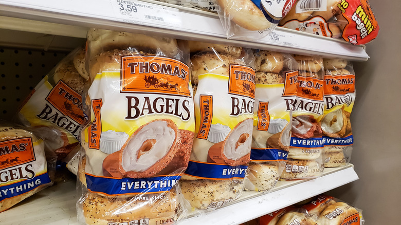 bagel packages in grocery store