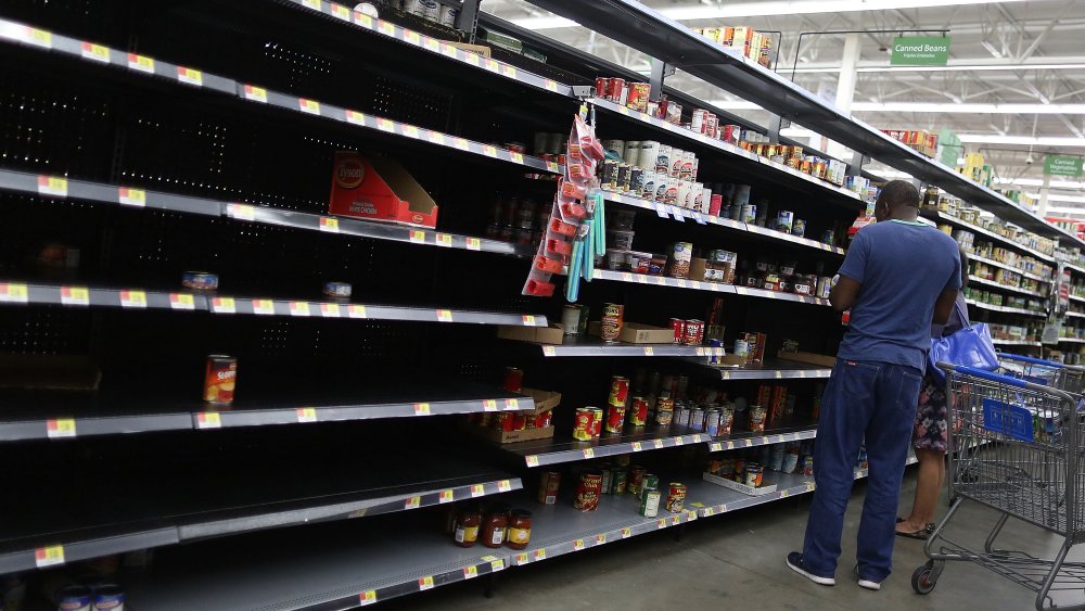 Empty grocery shelves