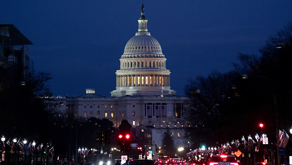 U.S. Capitol lit at night