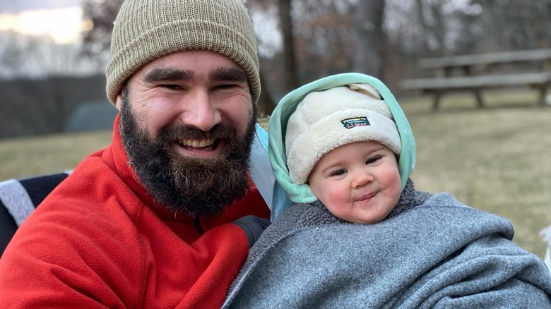 Jason Kelce with his daughter 