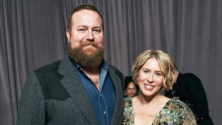 Ben Napier and Erin Napier on the red carpet of the 2022 CMA Awards