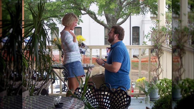 Ben Napier proposing to Erin on a balcony