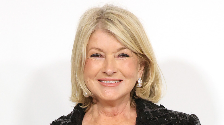 Martha Stewart posing in front of white background